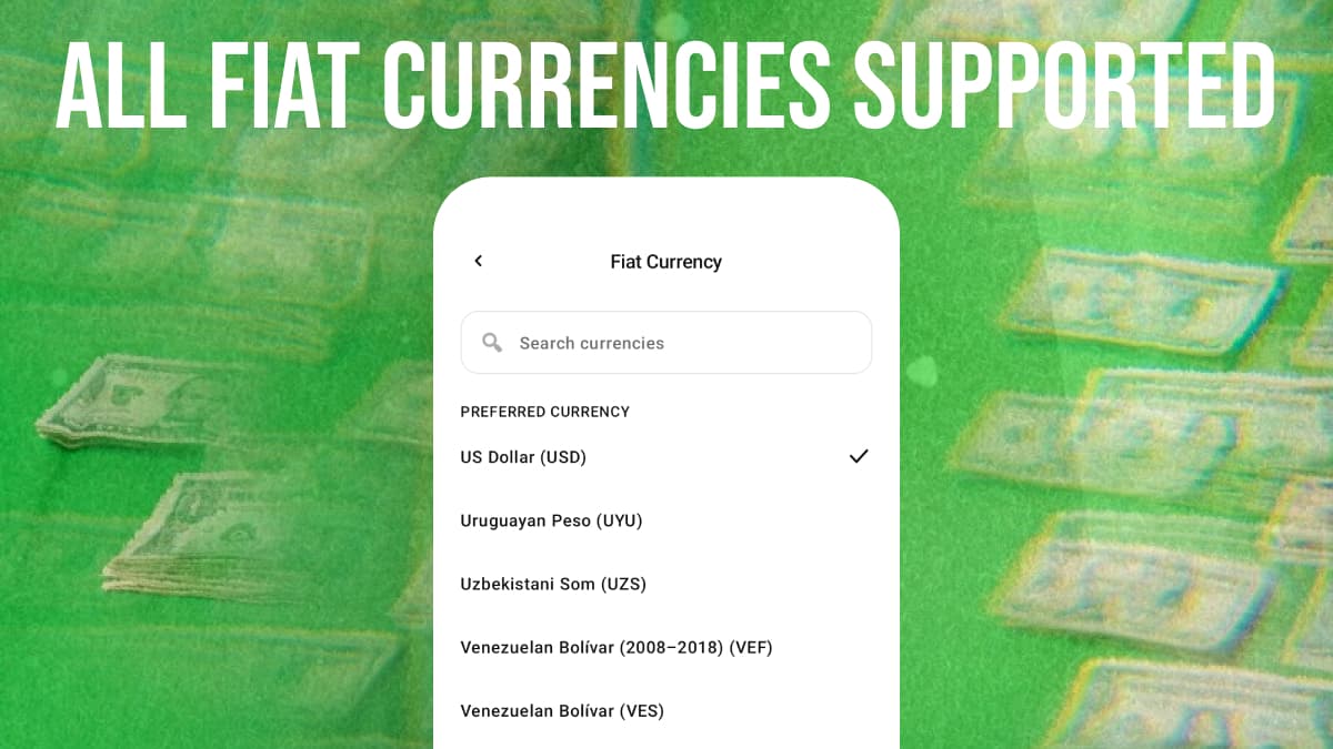 Numo v1.4 — supports all fiat currencies